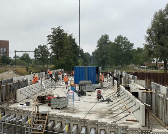 De voortgang bij de spoortunnel in Osseveld in september