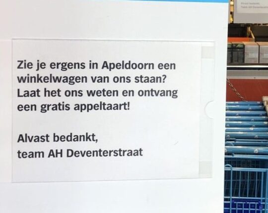 Opmerkelijk Apeldoorn: Een winkelwagen voor een appeltaart