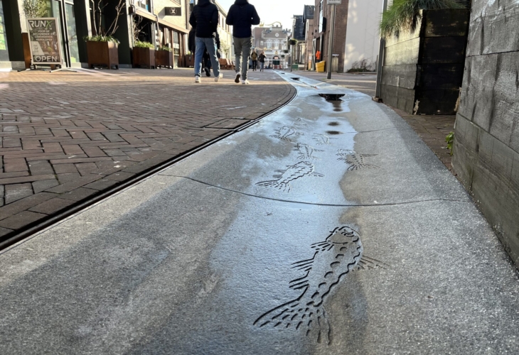 Het waterloopje dwars door de Marktstraat.