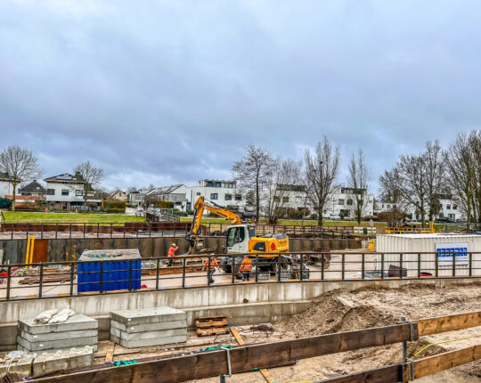 Voortgang van de tunnelbouw bij ’t Fort