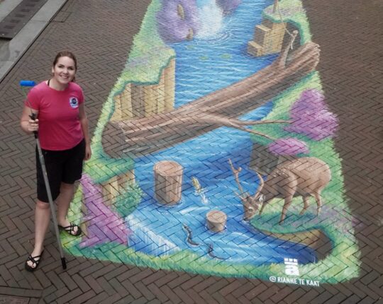 3D-streetart Rianne te Kaat brengt Apeldoornse binnenstad tot leven