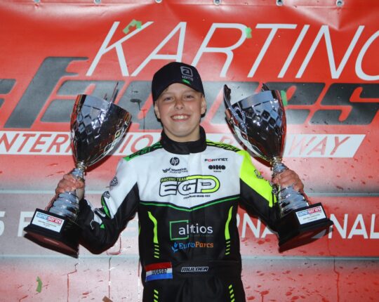 Apeldoorner Juste Mulder kroont zich tot kampioen in IAME Benelux Series